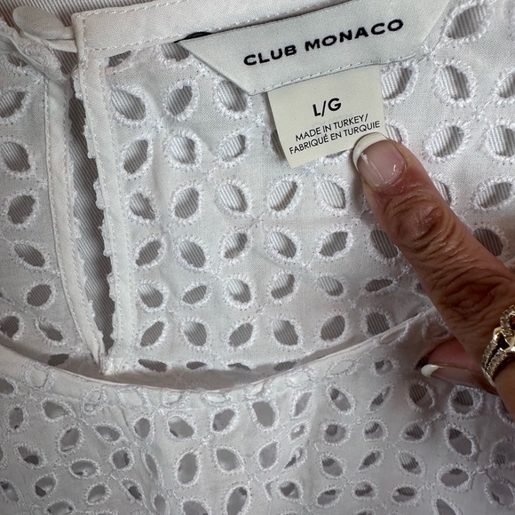 Club Monaco White Eyelet Blouse - Picture 3 of 4